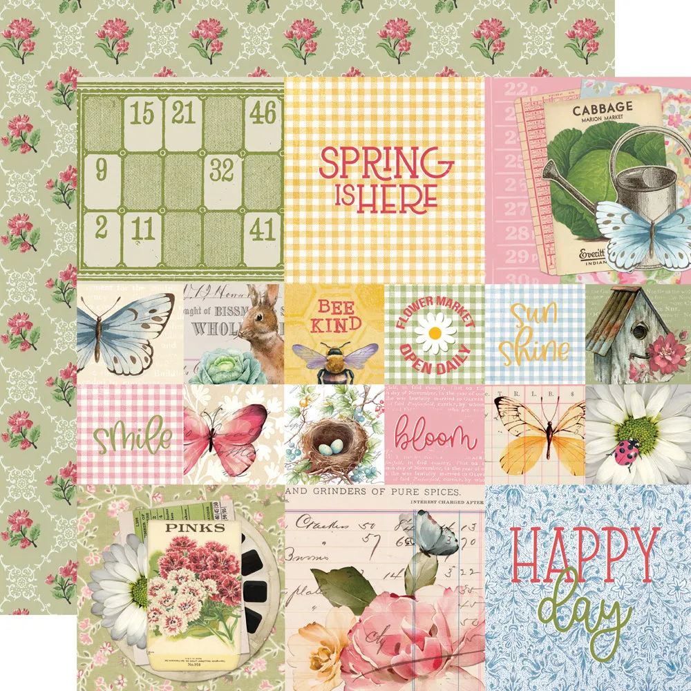 Simple Stories - Simple Vintage Spring Garden - 12x12 Single Sheet - 2x2 / 4x4 Elements
