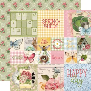 Simple Stories - Simple Vintage Spring Garden - 12x12 Single Sheet - 2x2 / 4x4 Elements