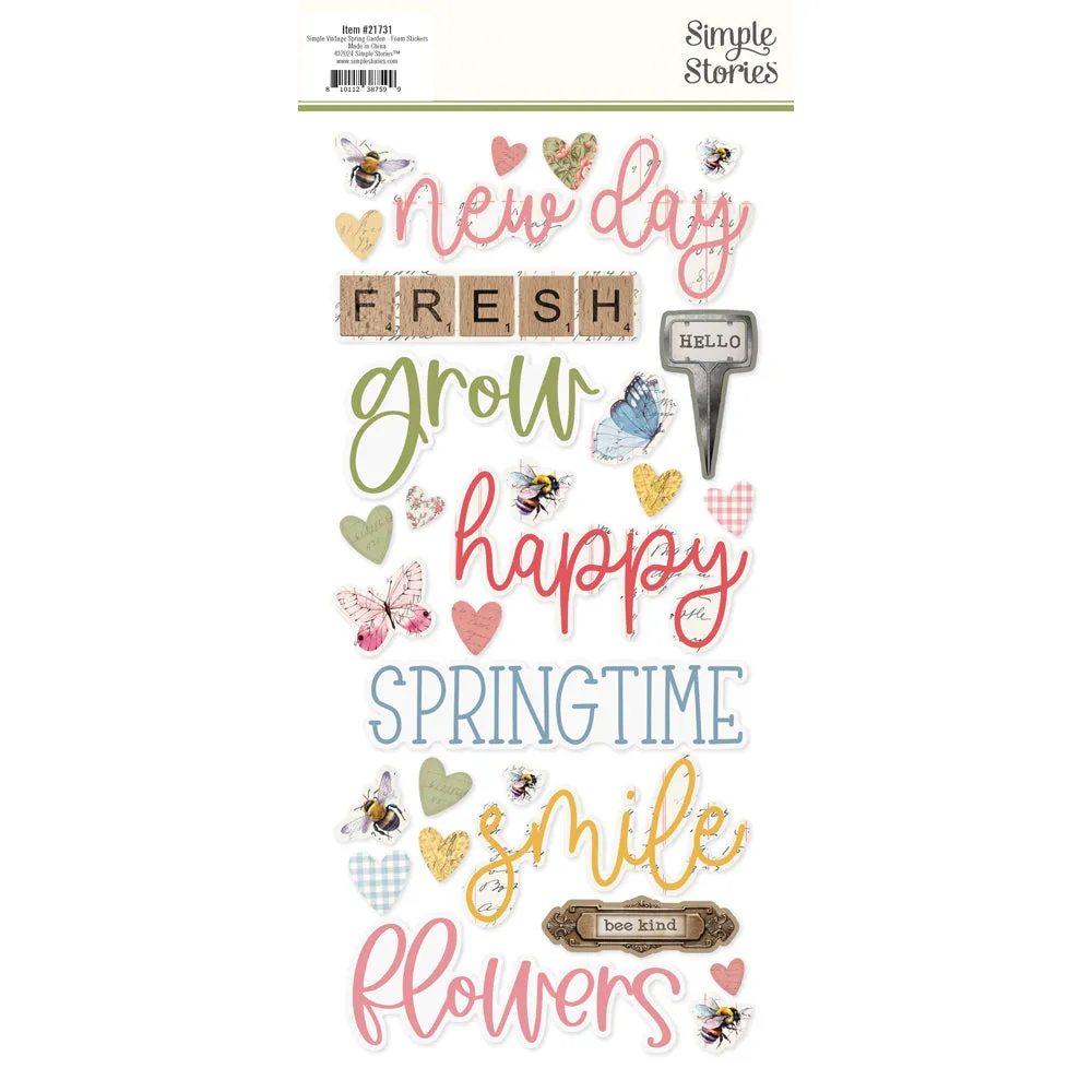 Simple Stories - Simple Vintage Spring Garden - Foam Stickers