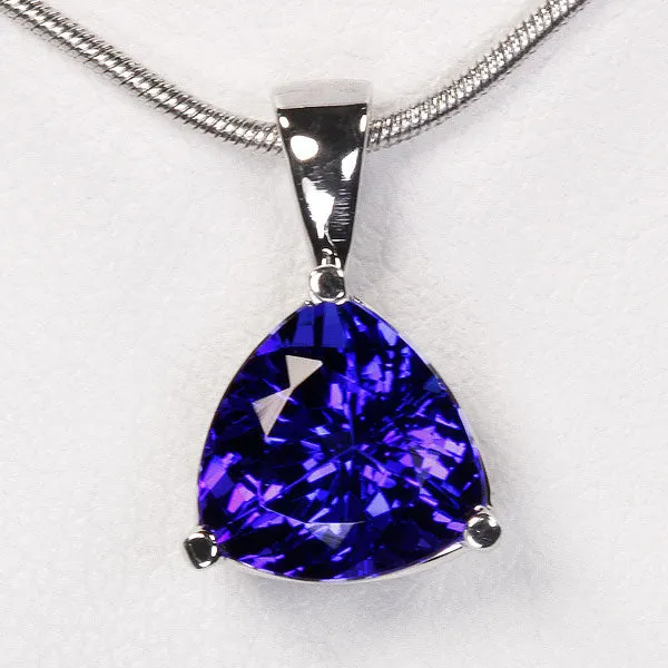 Simple Trilliant Tanzanite Pendant
