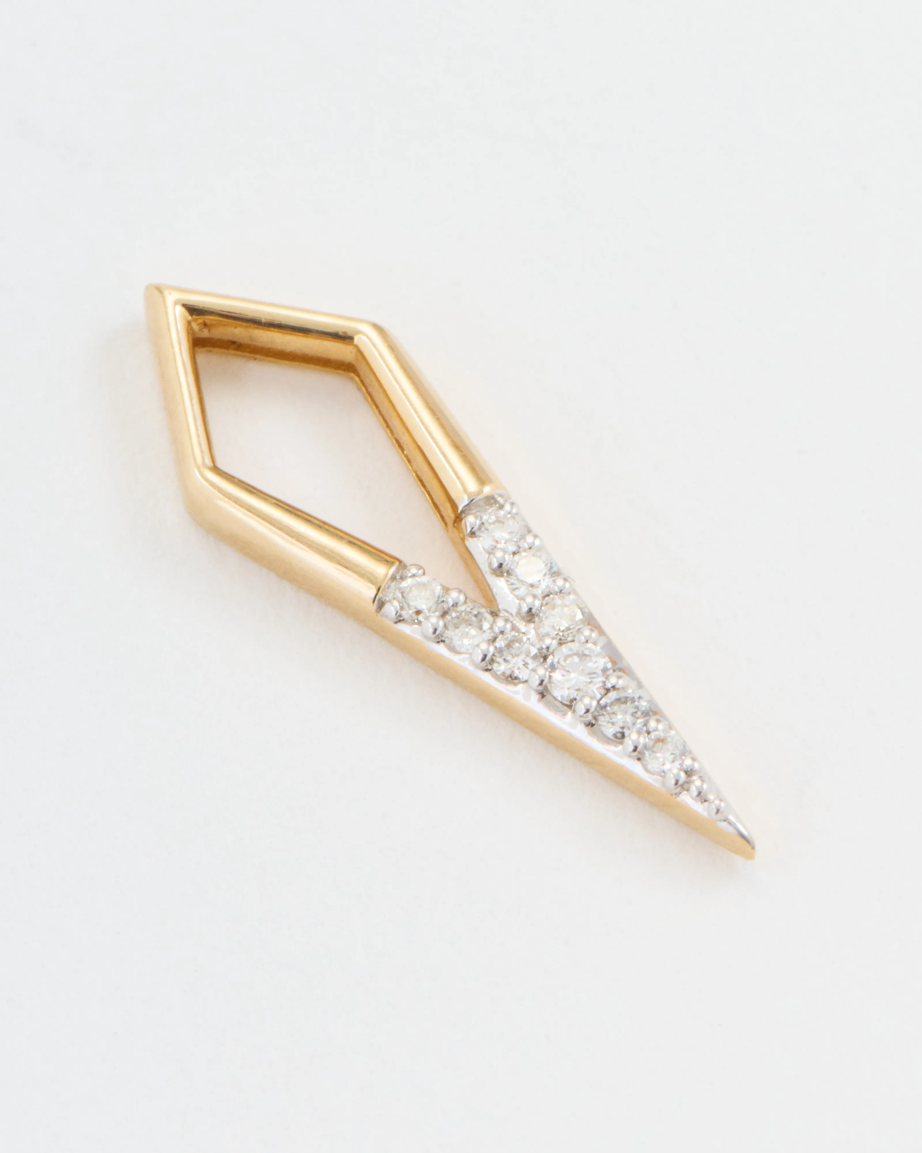 single classic open dagger charm - gold/diamonds
