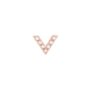 Single Diamond Dagger Stud | Rose Gold