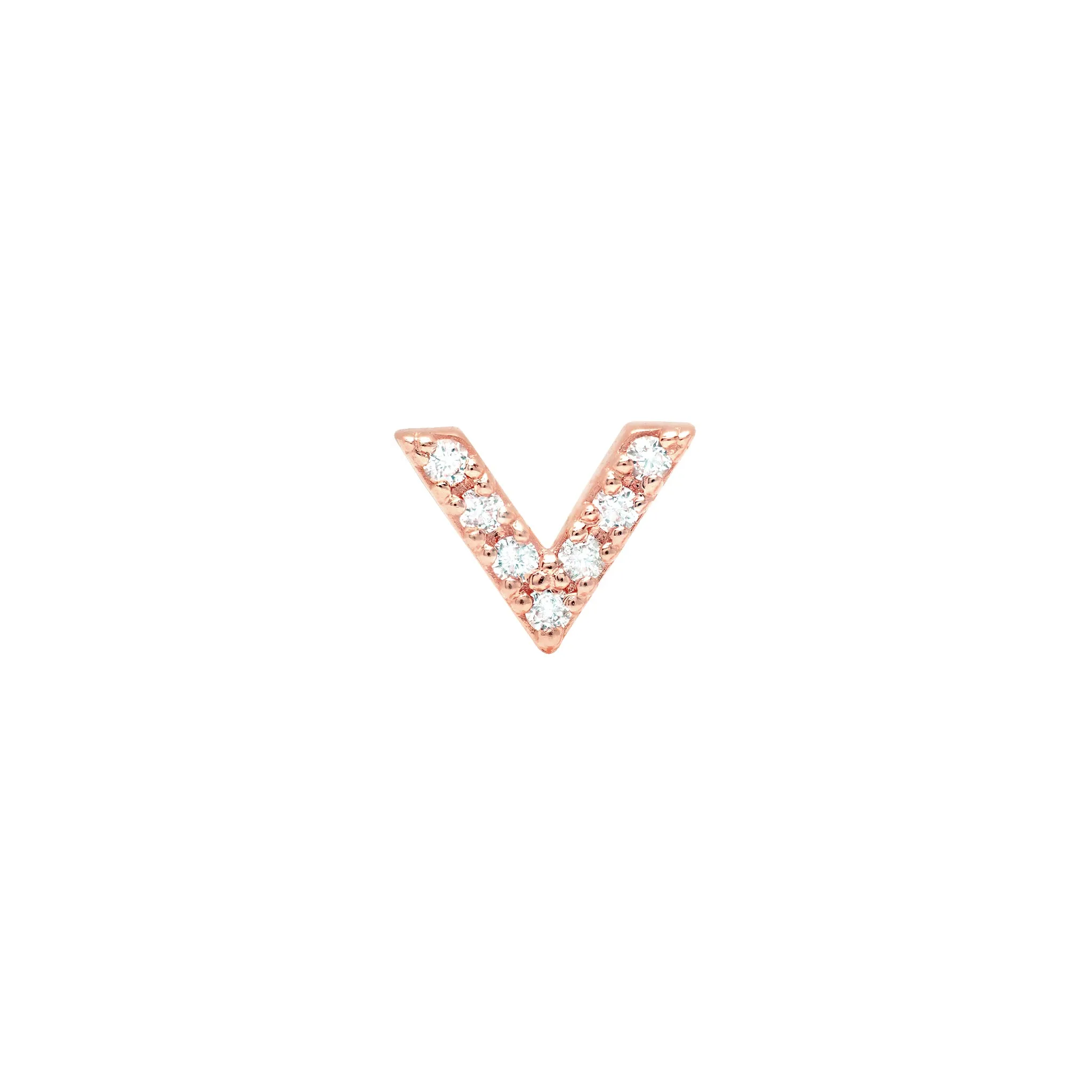 Single Diamond Dagger Stud | Rose Gold