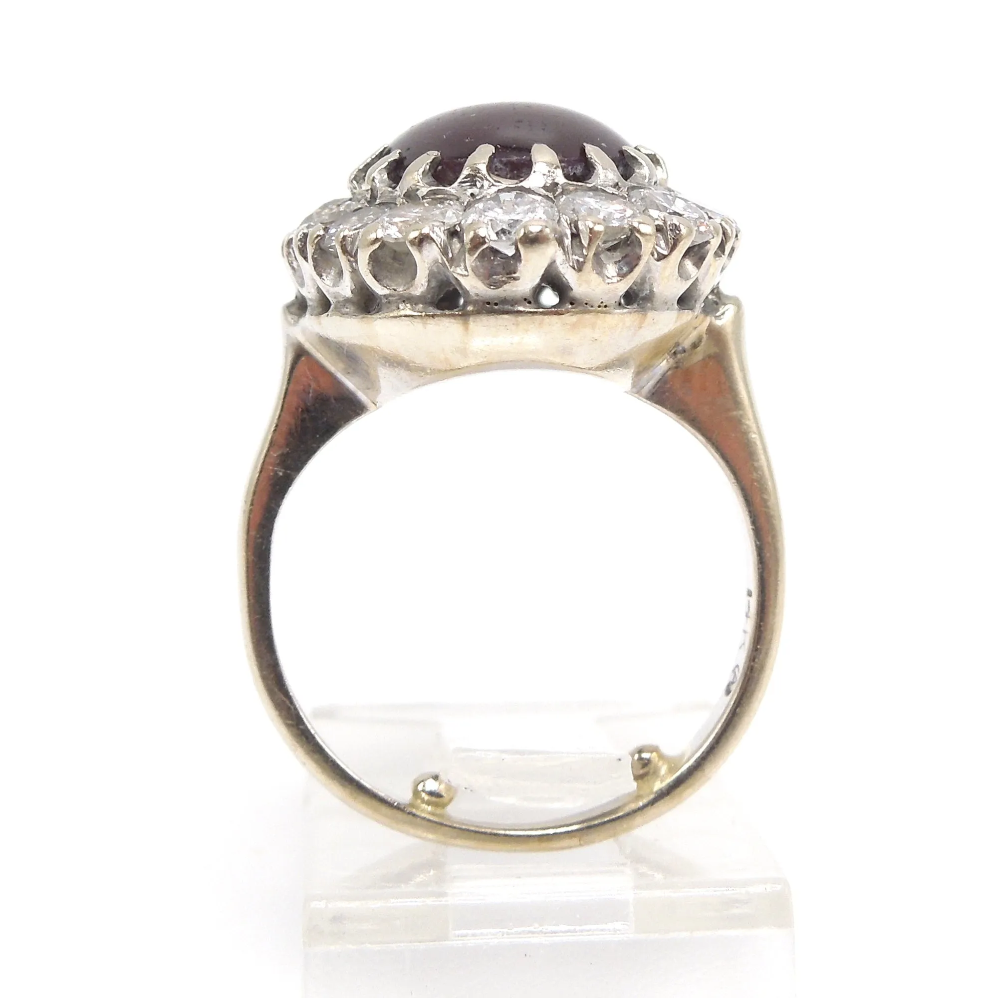 Six Carat Star Ruby - Surrounded by Diamonds - Classic Cocktail or Right Hand Ring