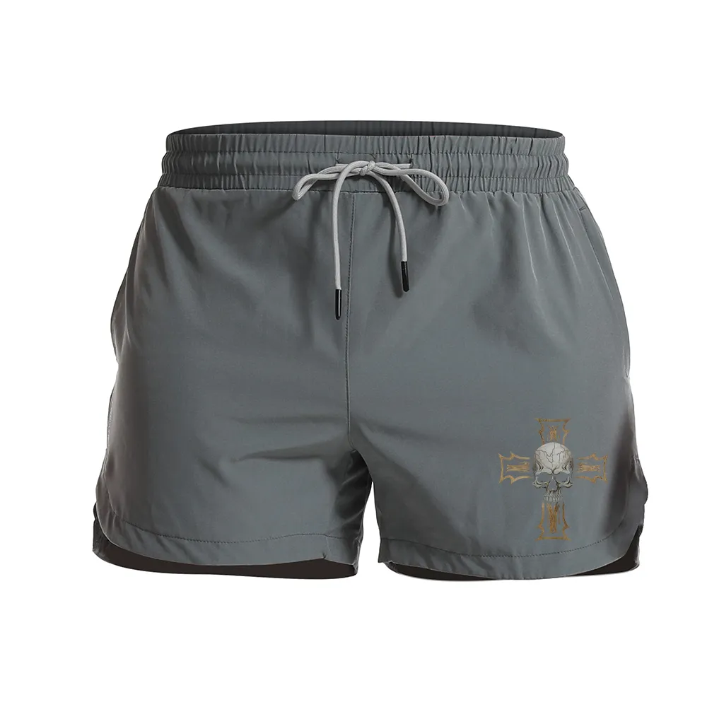 Skull Cross Graphic Shorts