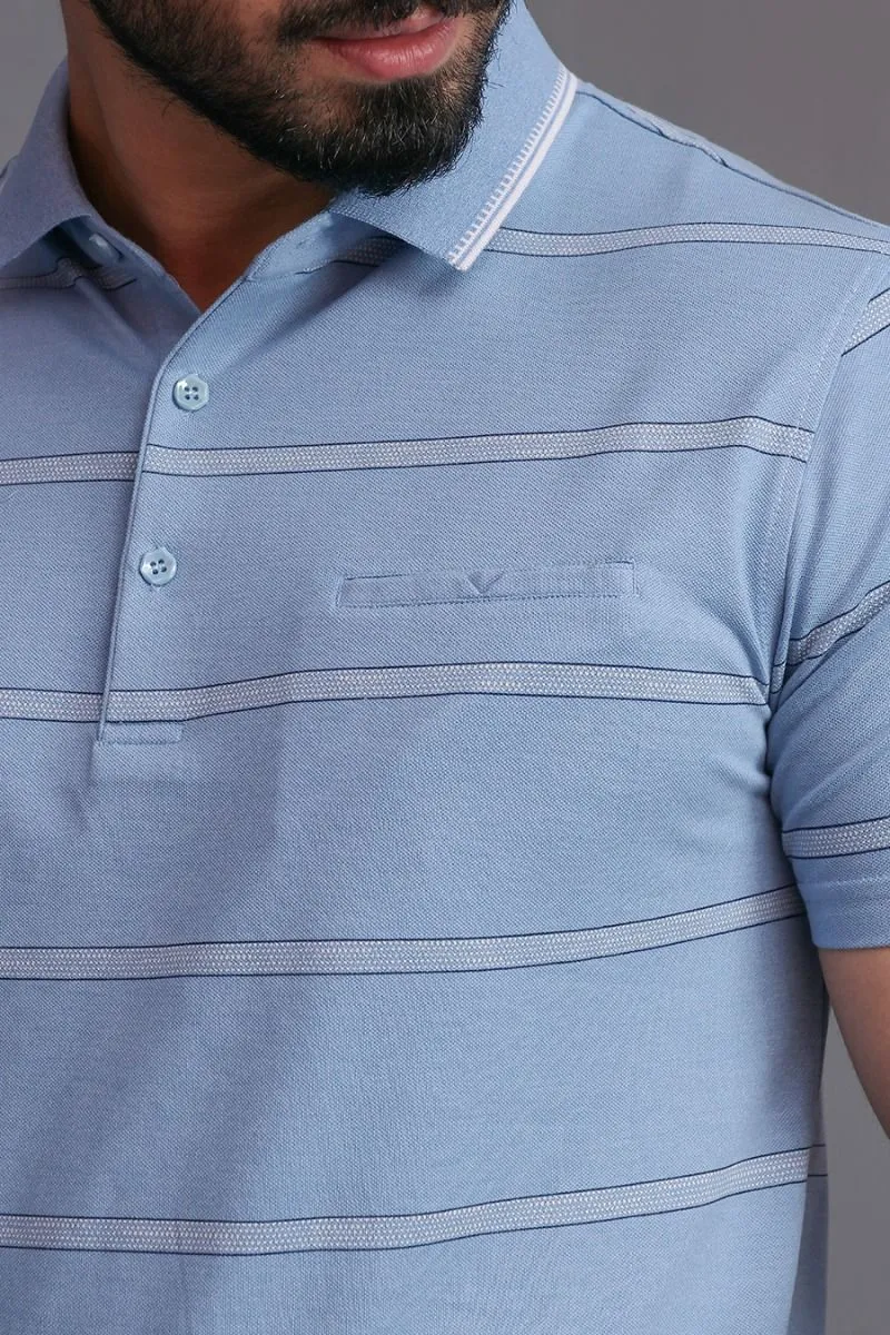SKY BARSTRIPE POLO