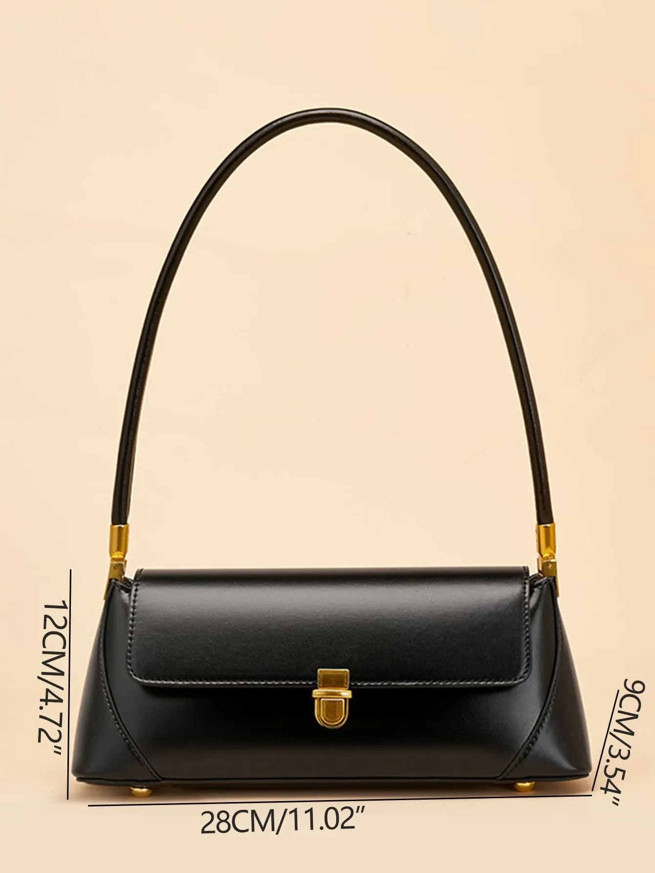 Sleek Flap Baguette Purse Bag