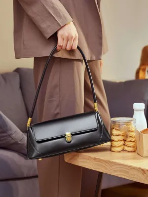 Sleek Flap Baguette Purse Bag