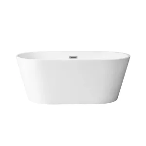 Sleek Round Bathtub - Free Standing - 59" Acrylic/White