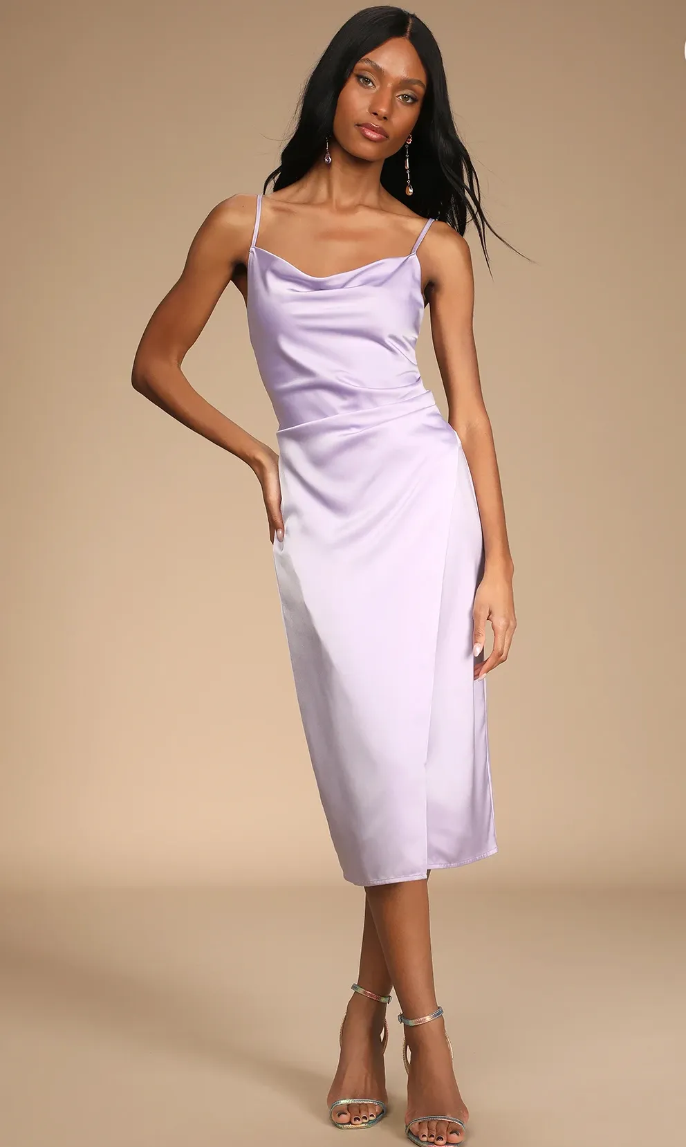Sleek Satin Midi Dress