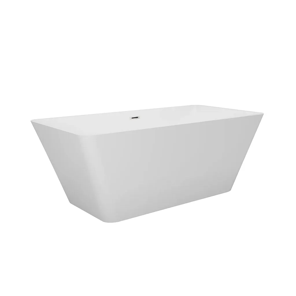 Sleek Square Bathtub - Free Standing - 67" Acrylic/White