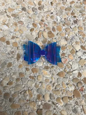 Small Blue Glossy Pool Bow