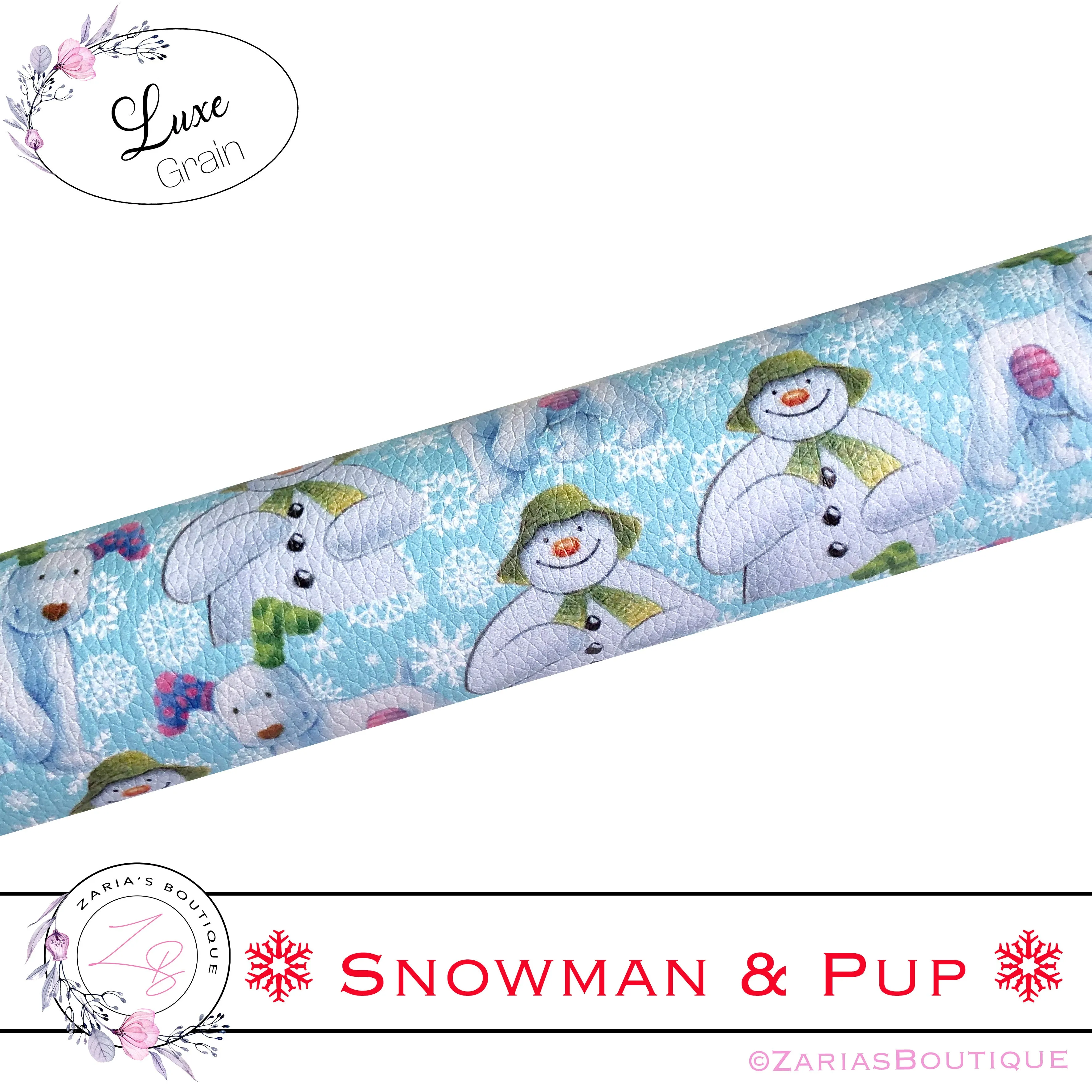 Snowman & Pup Christmas Faux Leather 3 Piece Bundle