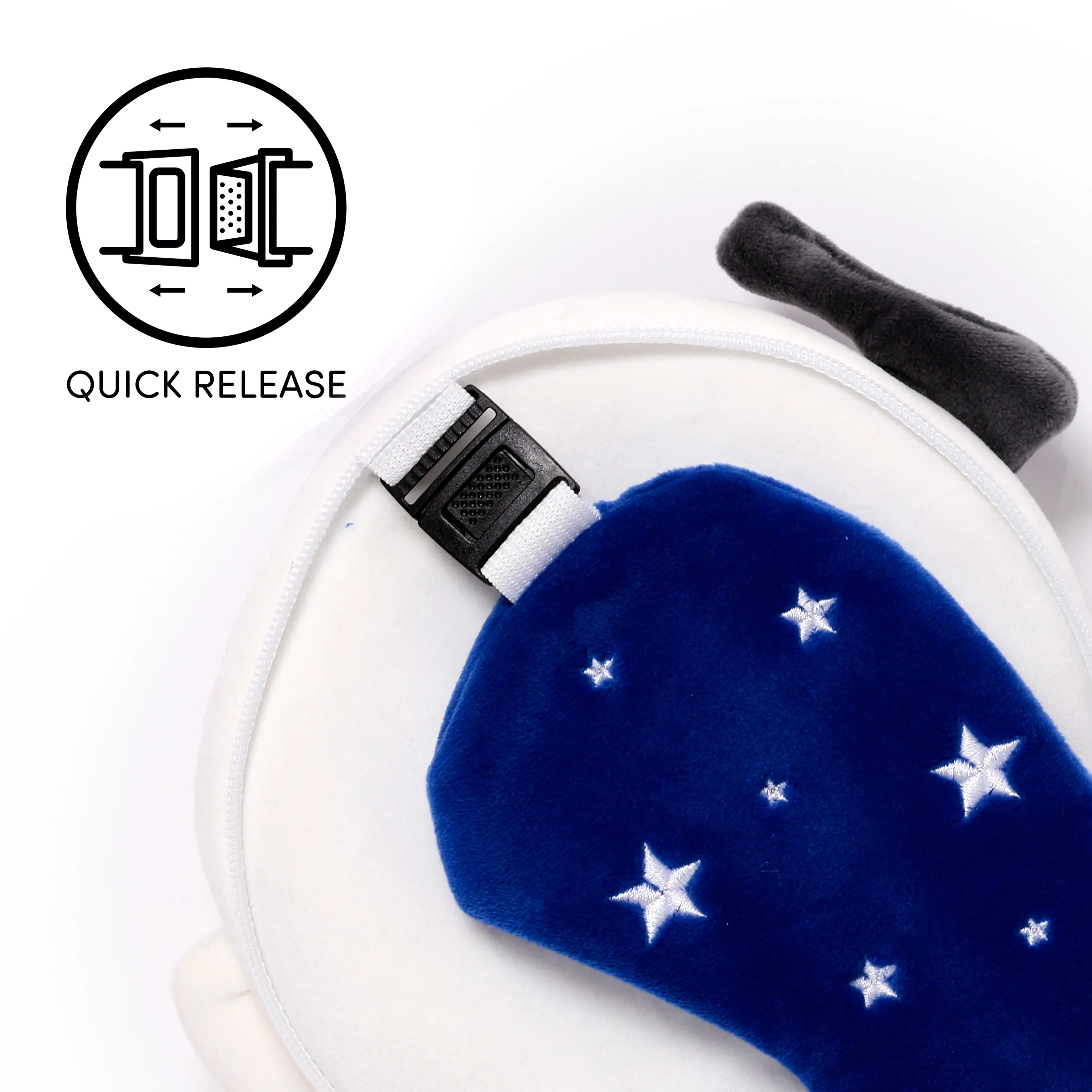 Space Cadet Relaxeazzz Plush Round Travel Pillow & Eye Mask Set