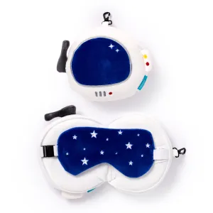 Space Cadet Relaxeazzz Plush Round Travel Pillow & Eye Mask Set
