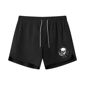 Spades Skull Graphic Shorts