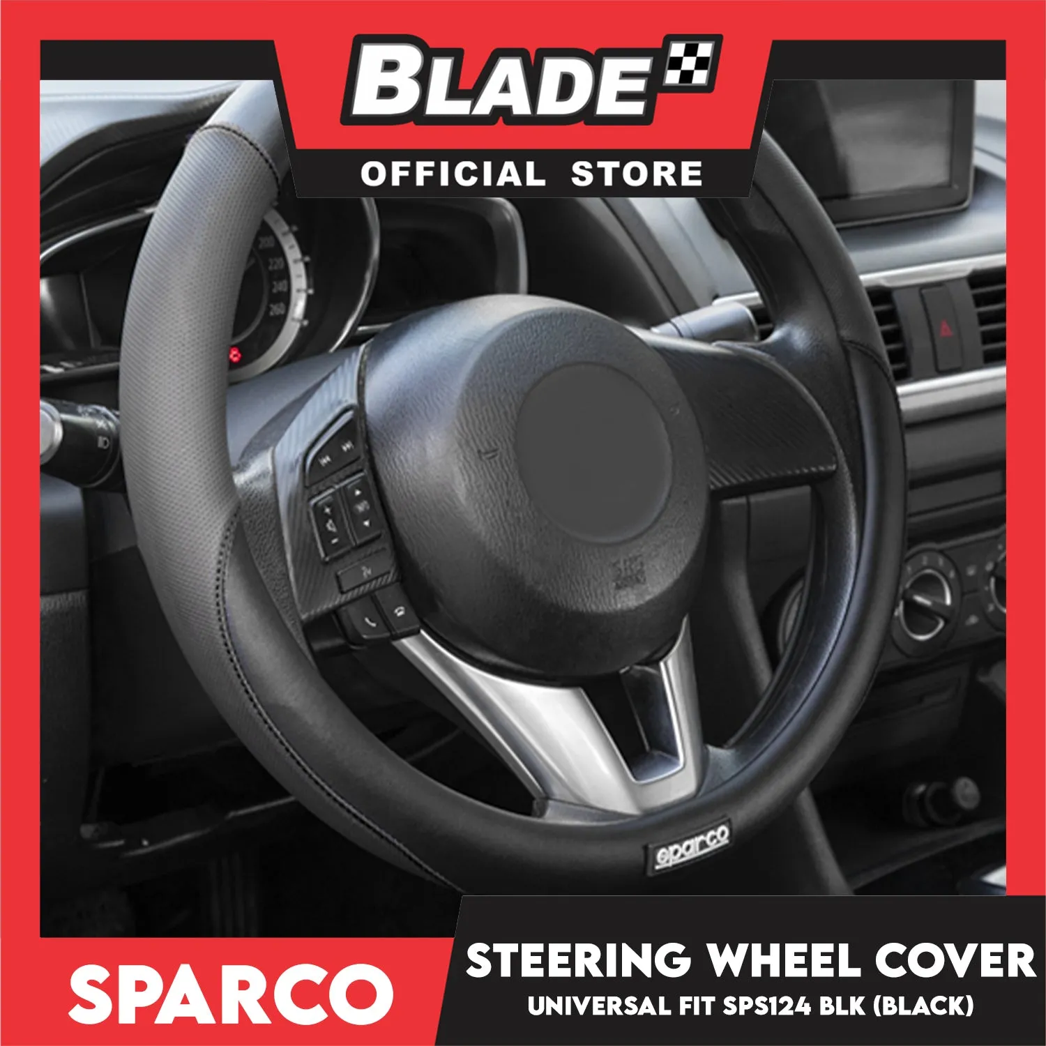 Sparco Corsa Steering Wheel Cover SPS124 (Black)