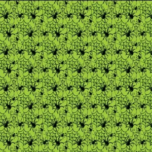 Spiders & Webs on Green - Printed Vinyl