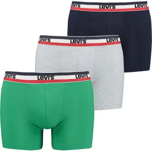 Súprava 3 kusov boxeriek Levi's® Sprtswr Logo Boxer Brief 3P zelená/šedá/tmavomodrá
