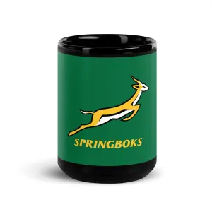 Springboks Black Glossy Mug