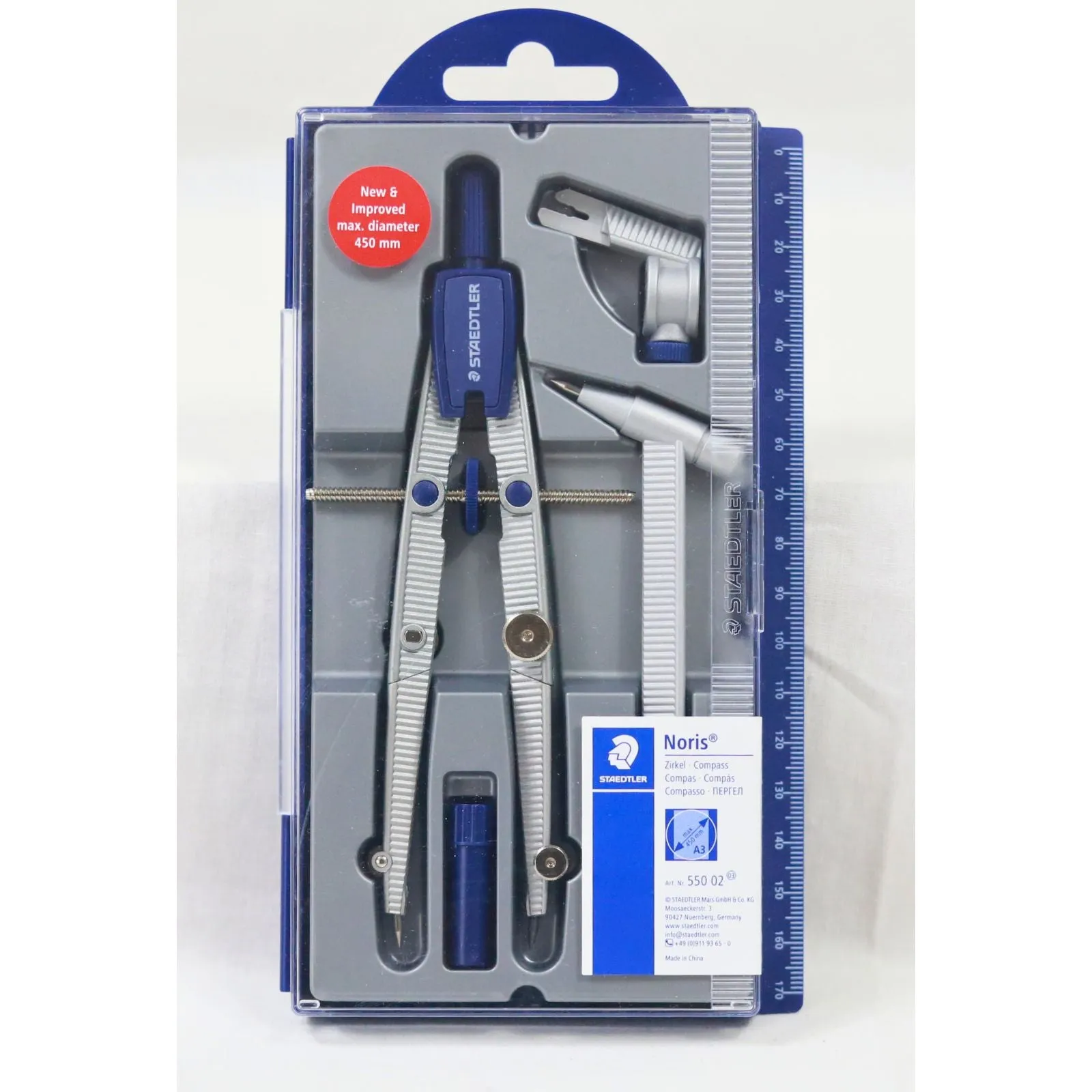 Staedtler - Noris - Compass with Universal Adapter, Lead Part & Extension Bar