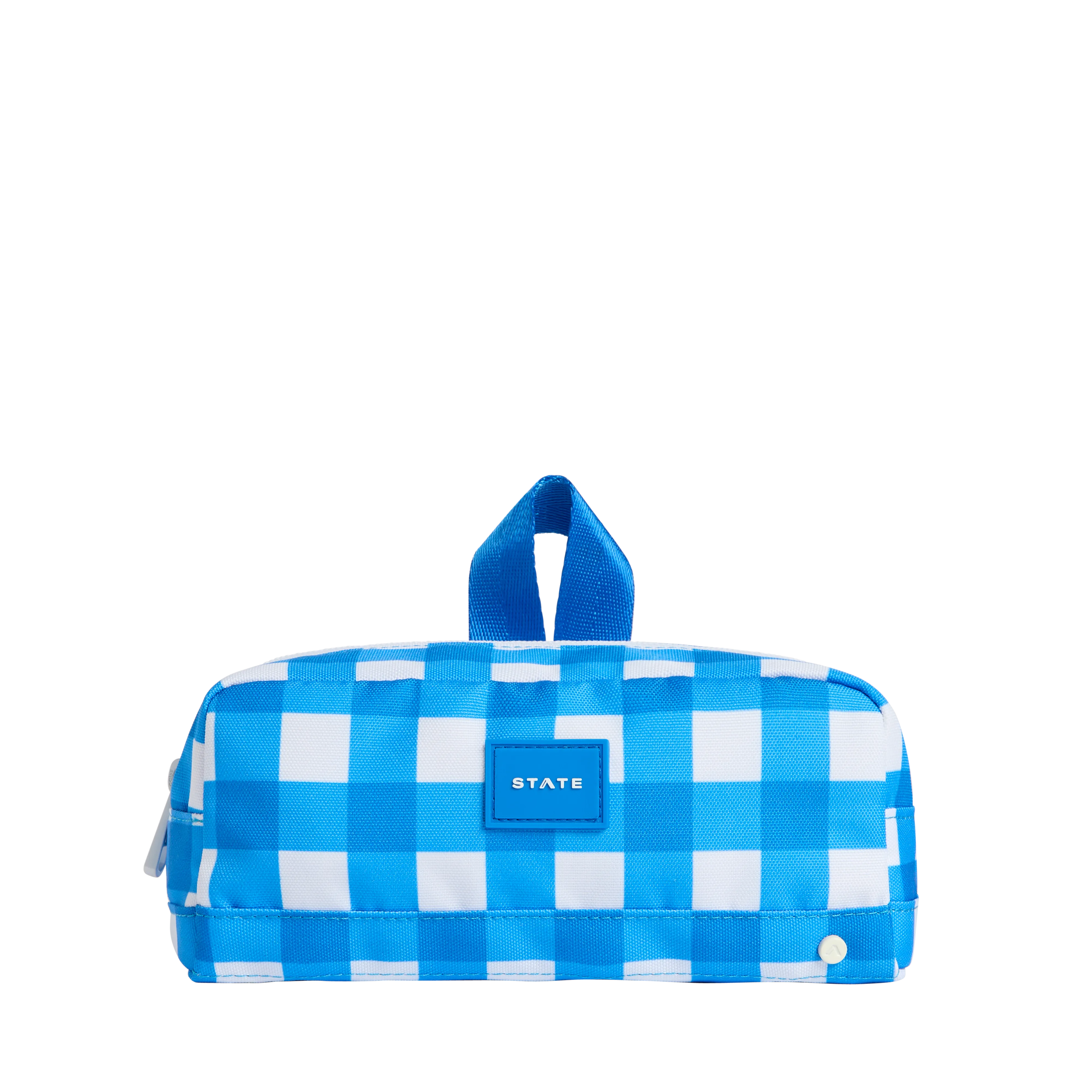 State Bags Clinton Pencil Case - Blue Gingham