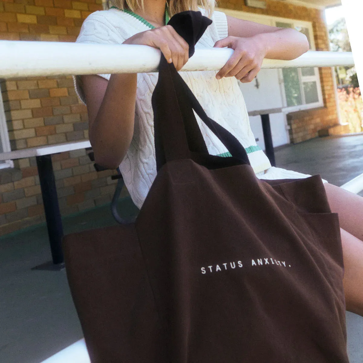 Status Anxiety Knees Deep Oversized Tote - Bark