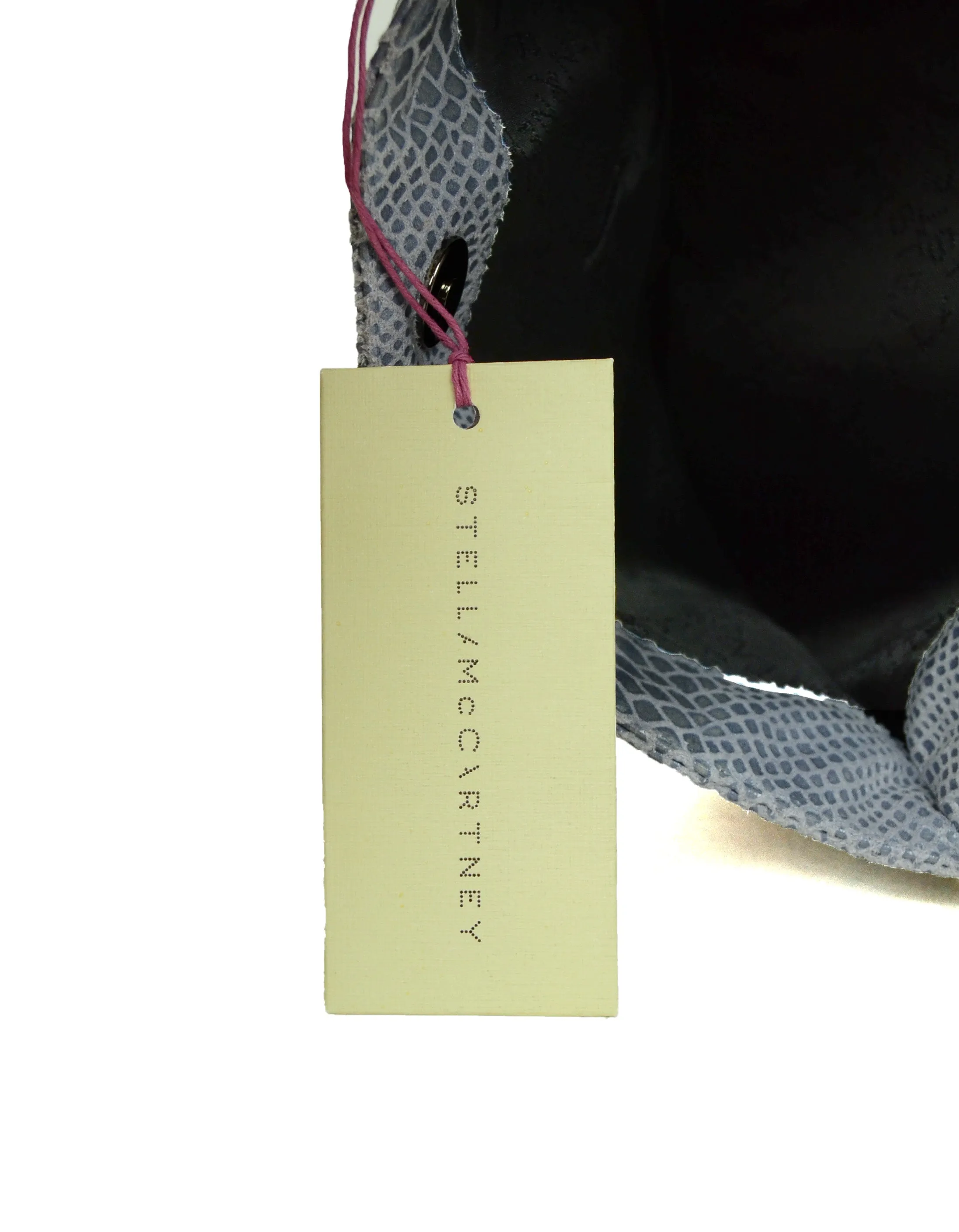 Stella McCartney Dusty Blue Snake Print Falabella Clutch Bag