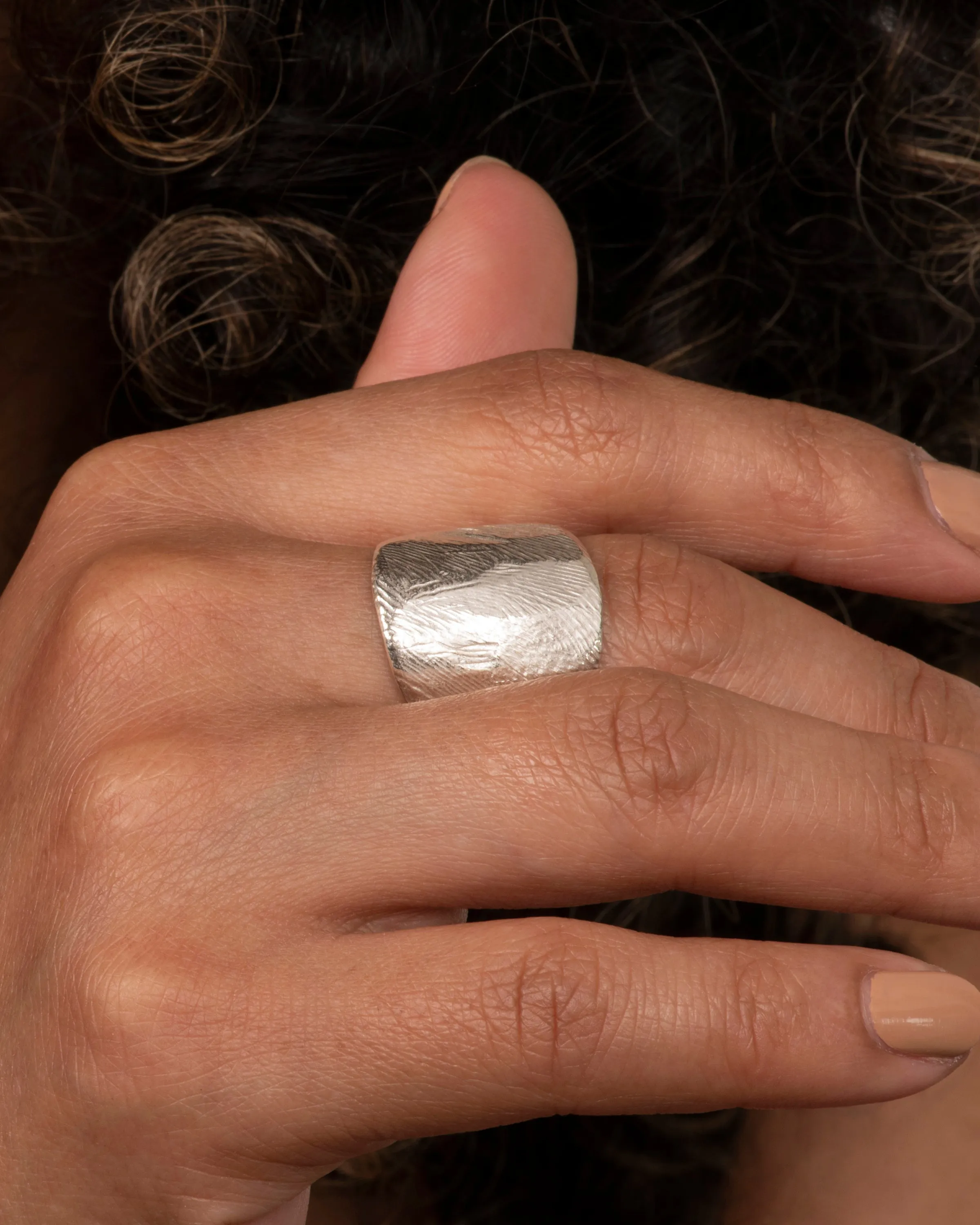 Sterling Silver Angled Flat Band