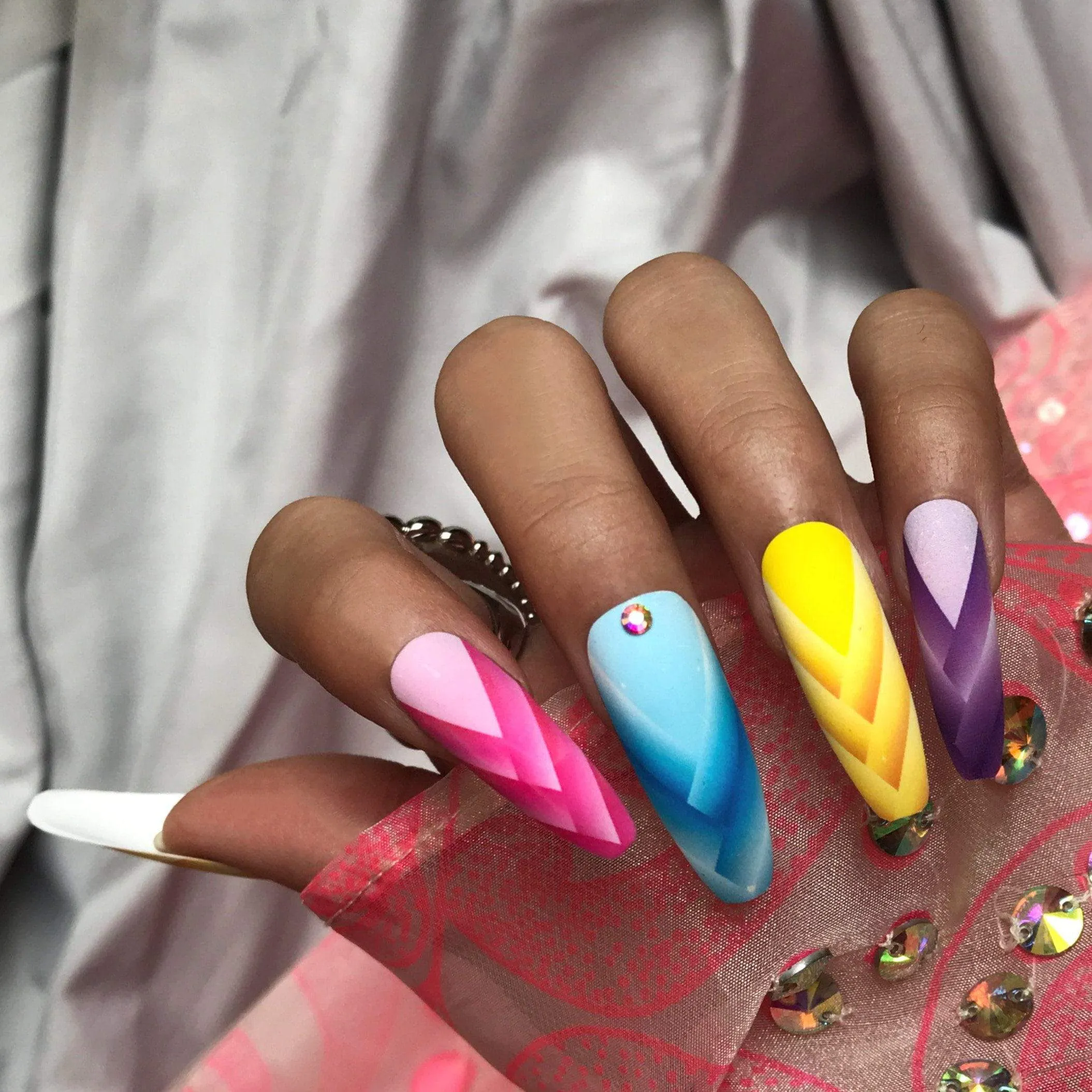 Stiletto Argyle Rainbow