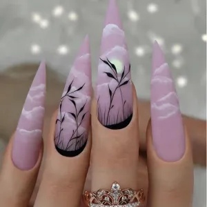 Stiletto purple cloudy day matte