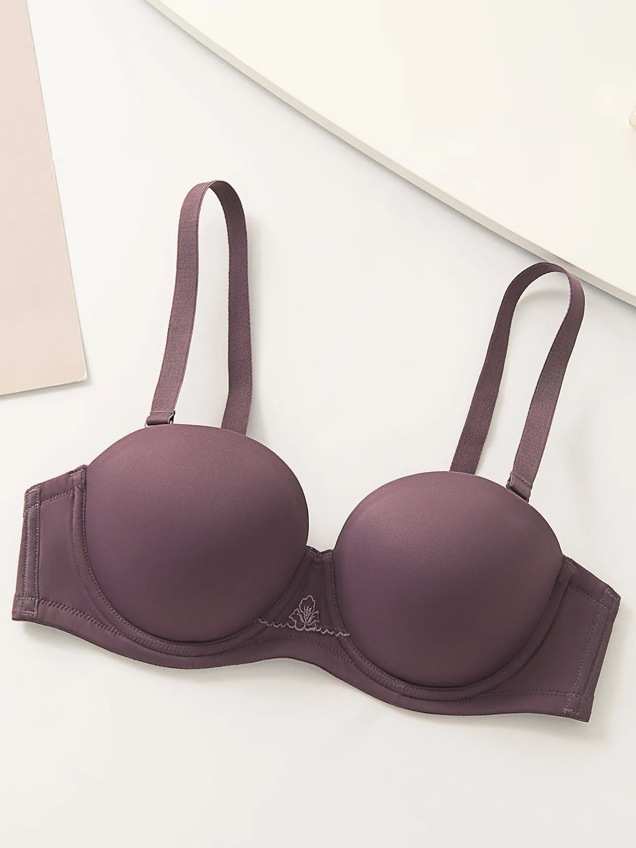 Strapless Bra Underwire Multiway Molded Cup Purple