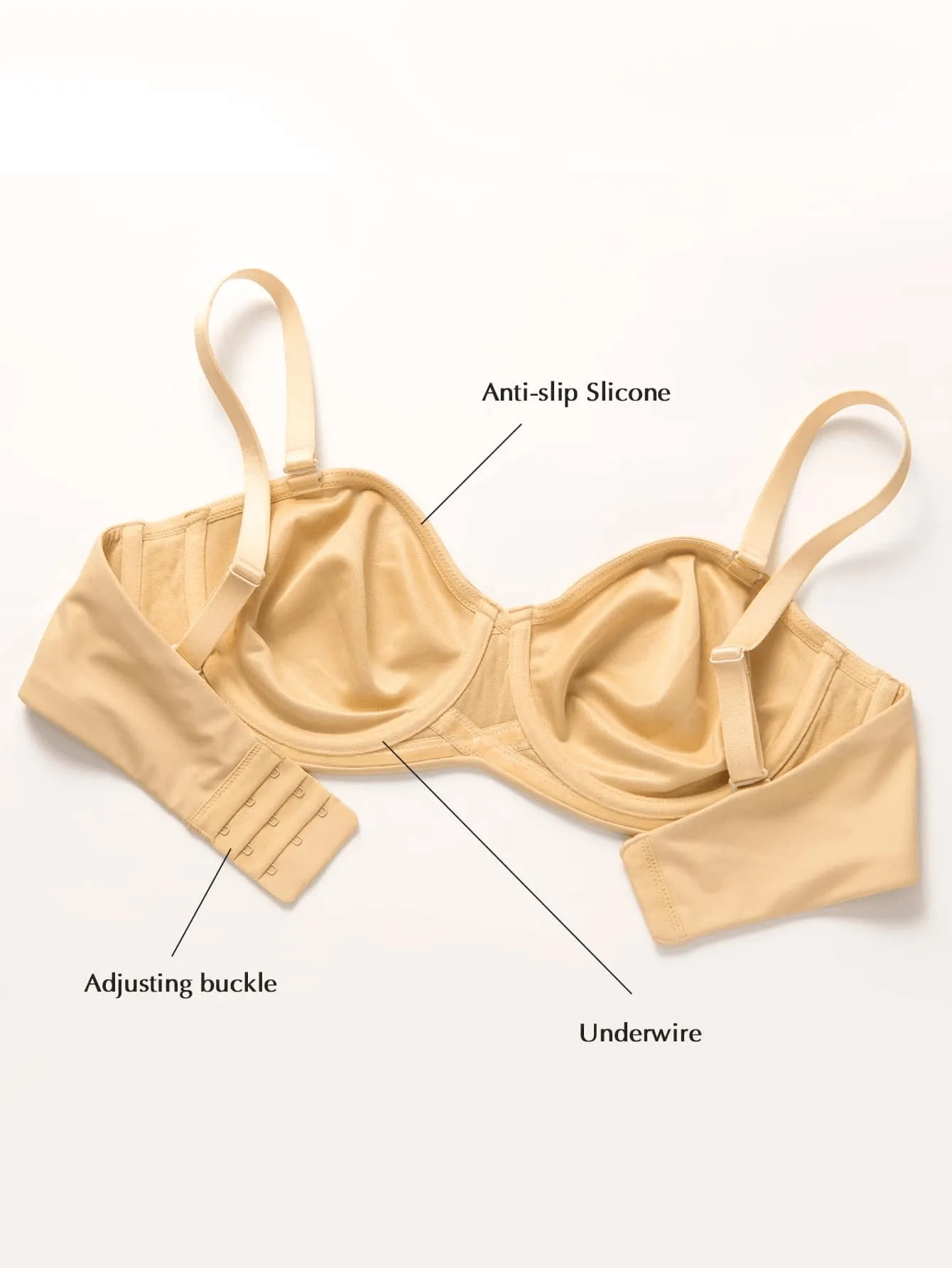 Strapless Unlined Underwire Multiway Bra Seamless Bra Nude