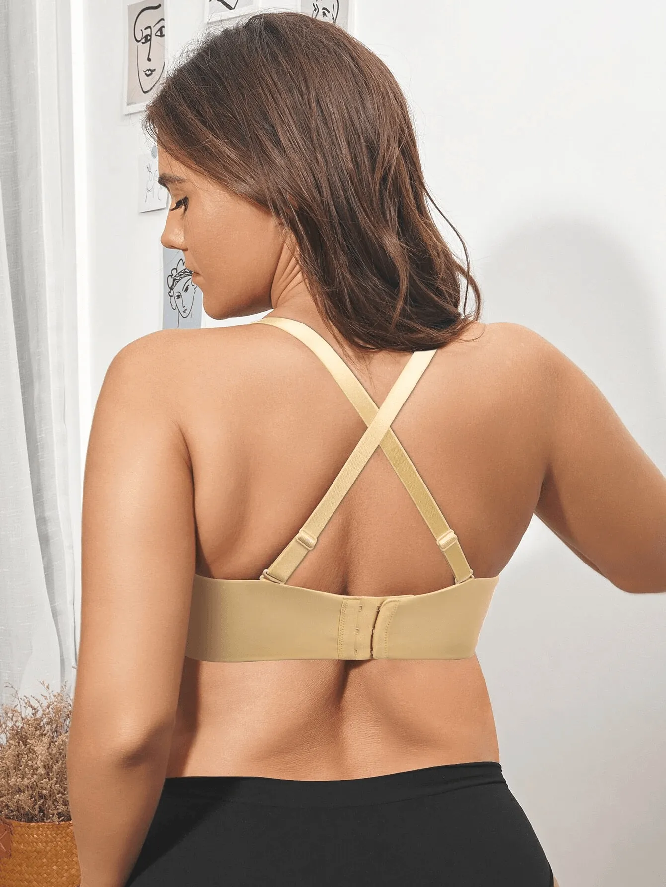 Strapless Unlined Underwire Multiway Bra Seamless Bra Nude