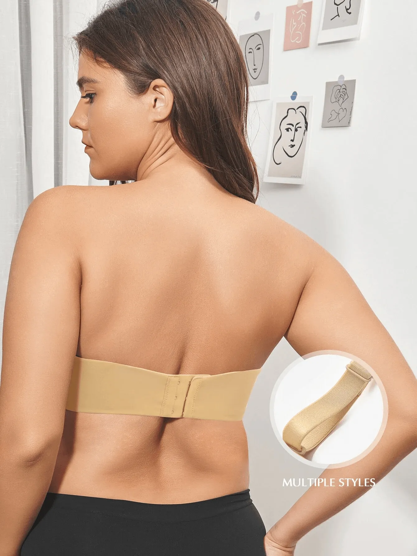 Strapless Unlined Underwire Multiway Bra Seamless Bra Nude