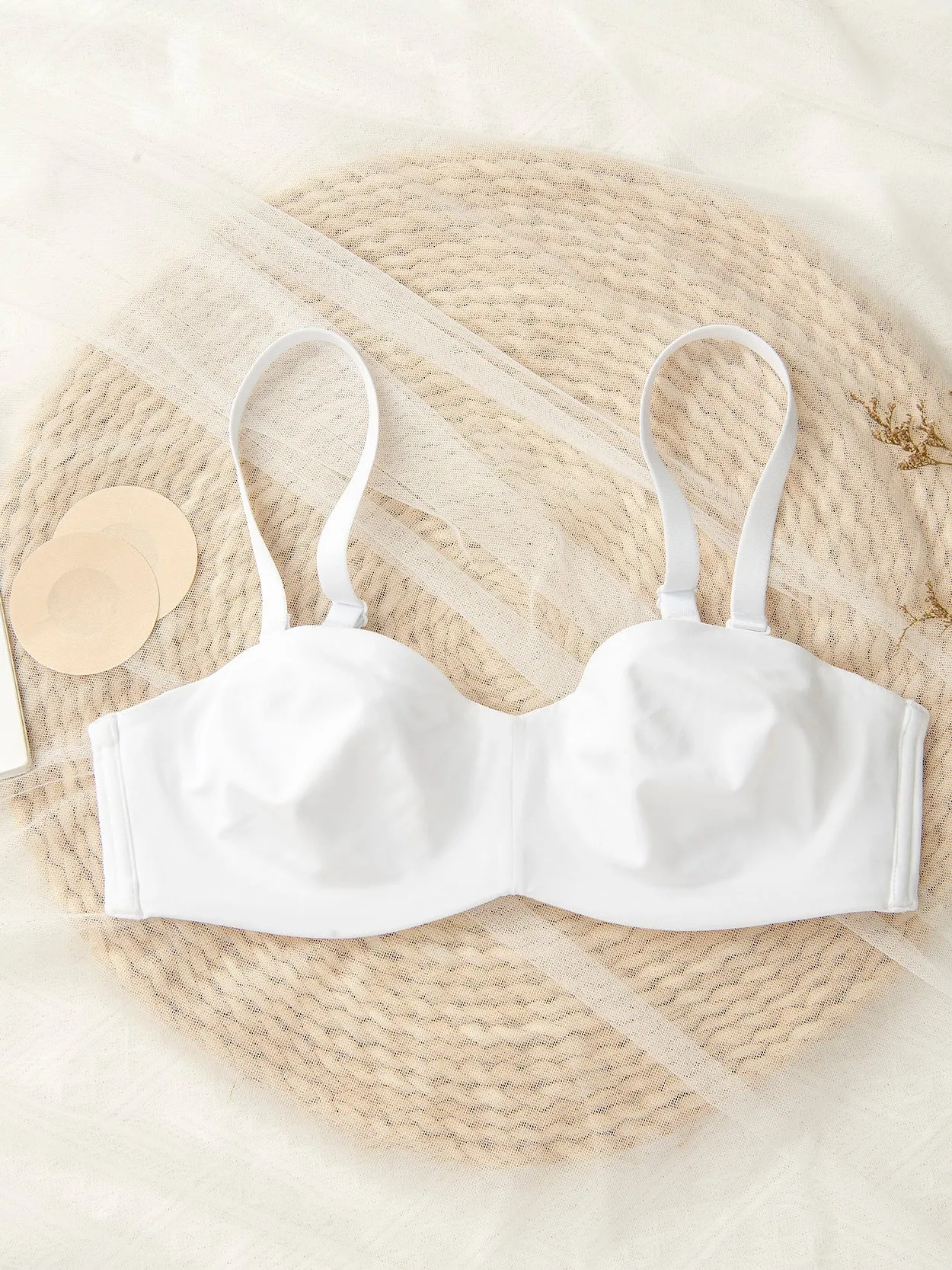 Strapless Unlined Underwire Multiway Bra Seamless Bra White