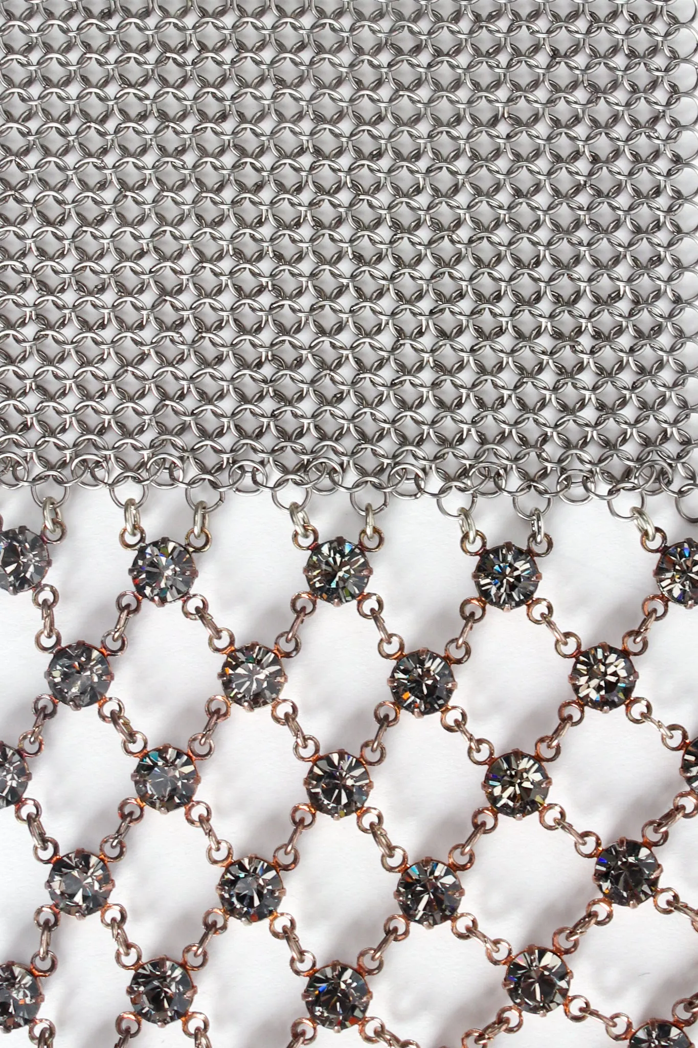 Swarovski Pewter Mesh Pointed Mock Collar