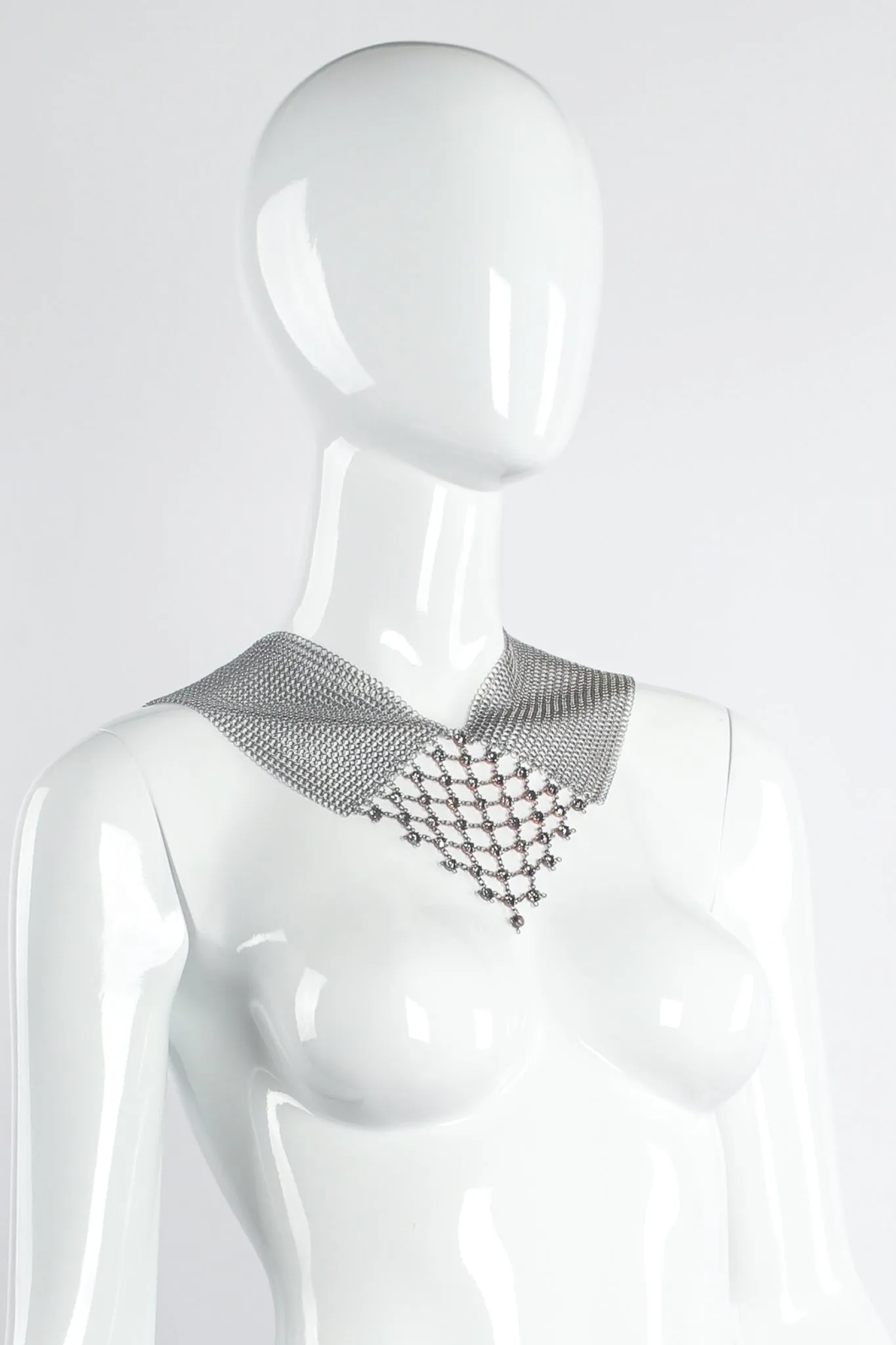 Swarovski Pewter Mesh Pointed Mock Collar