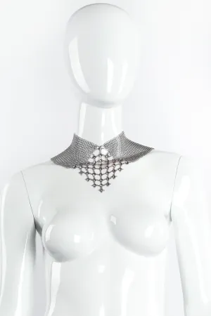 Swarovski Pewter Mesh Pointed Mock Collar