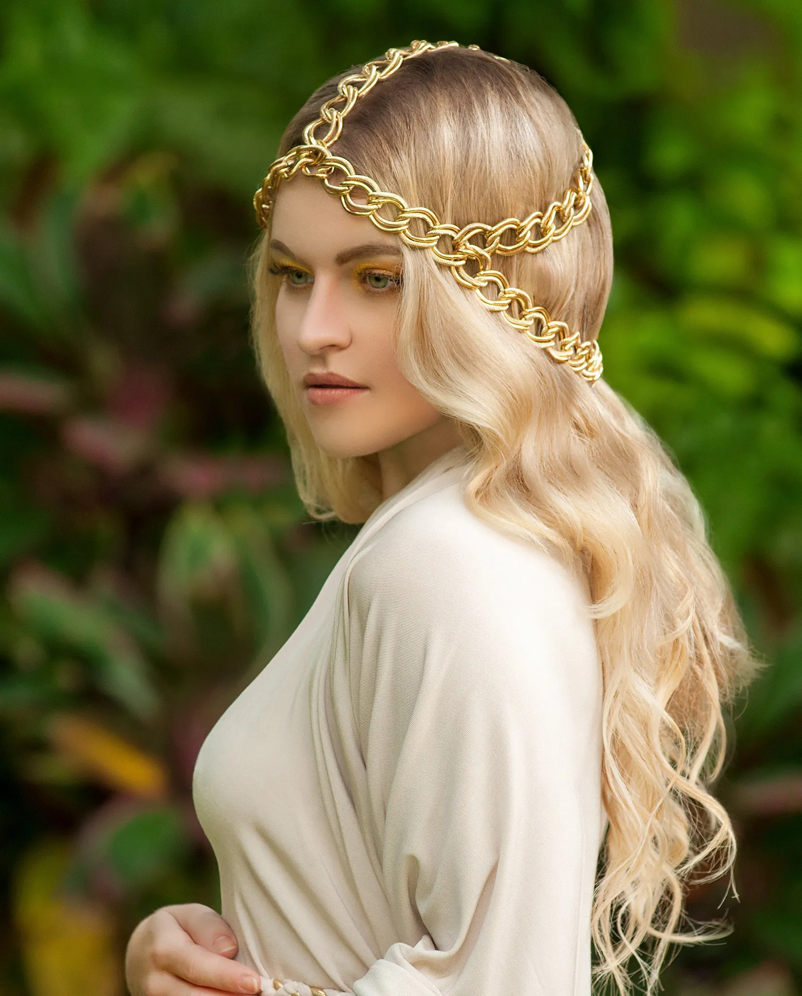 Sybil • Gold Oversized Chain Multiway Headdress