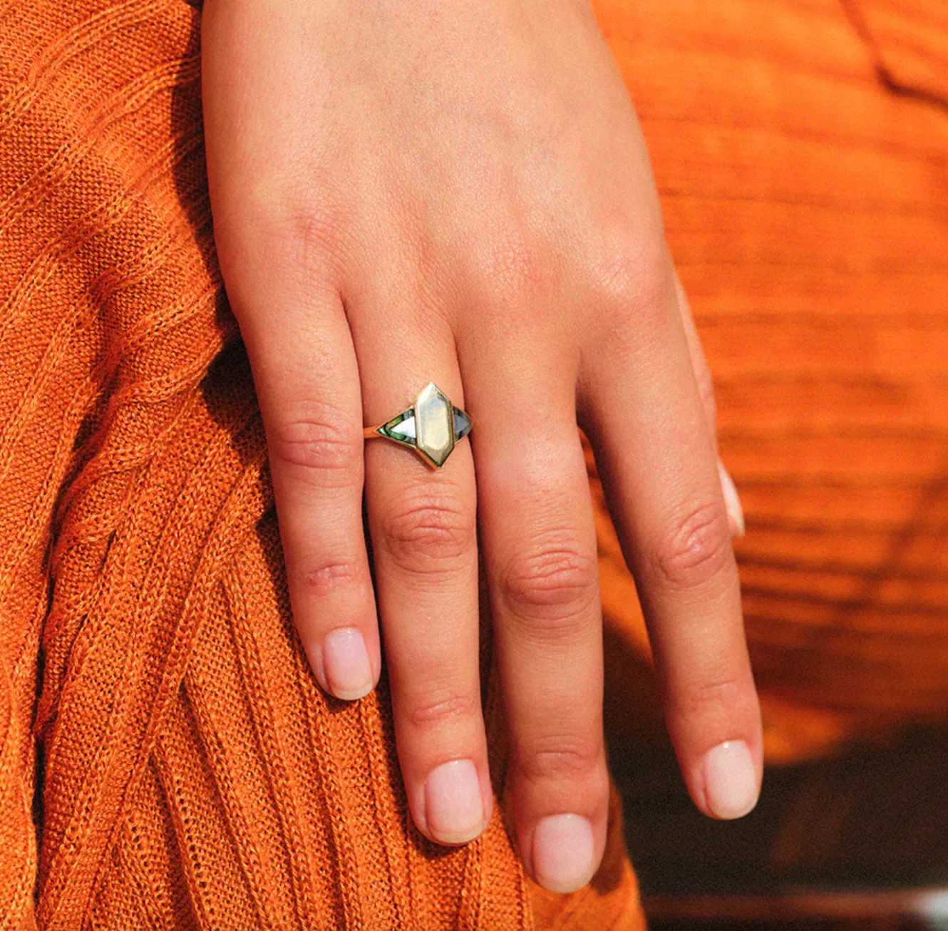 Tableau Hexagon Signet Ring