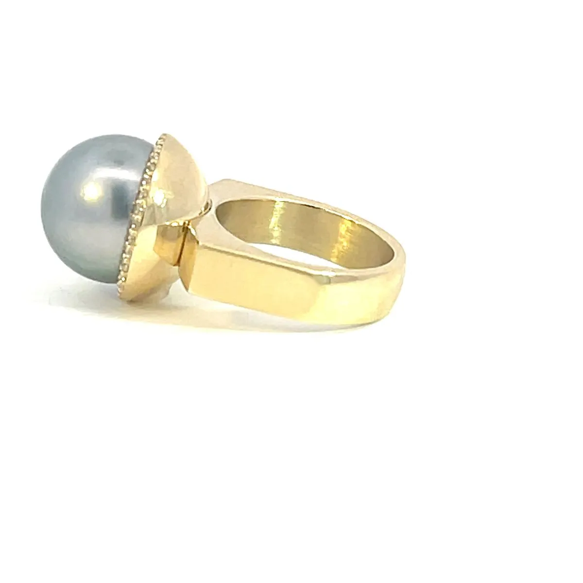 Tahitian Pearl Halo Ring