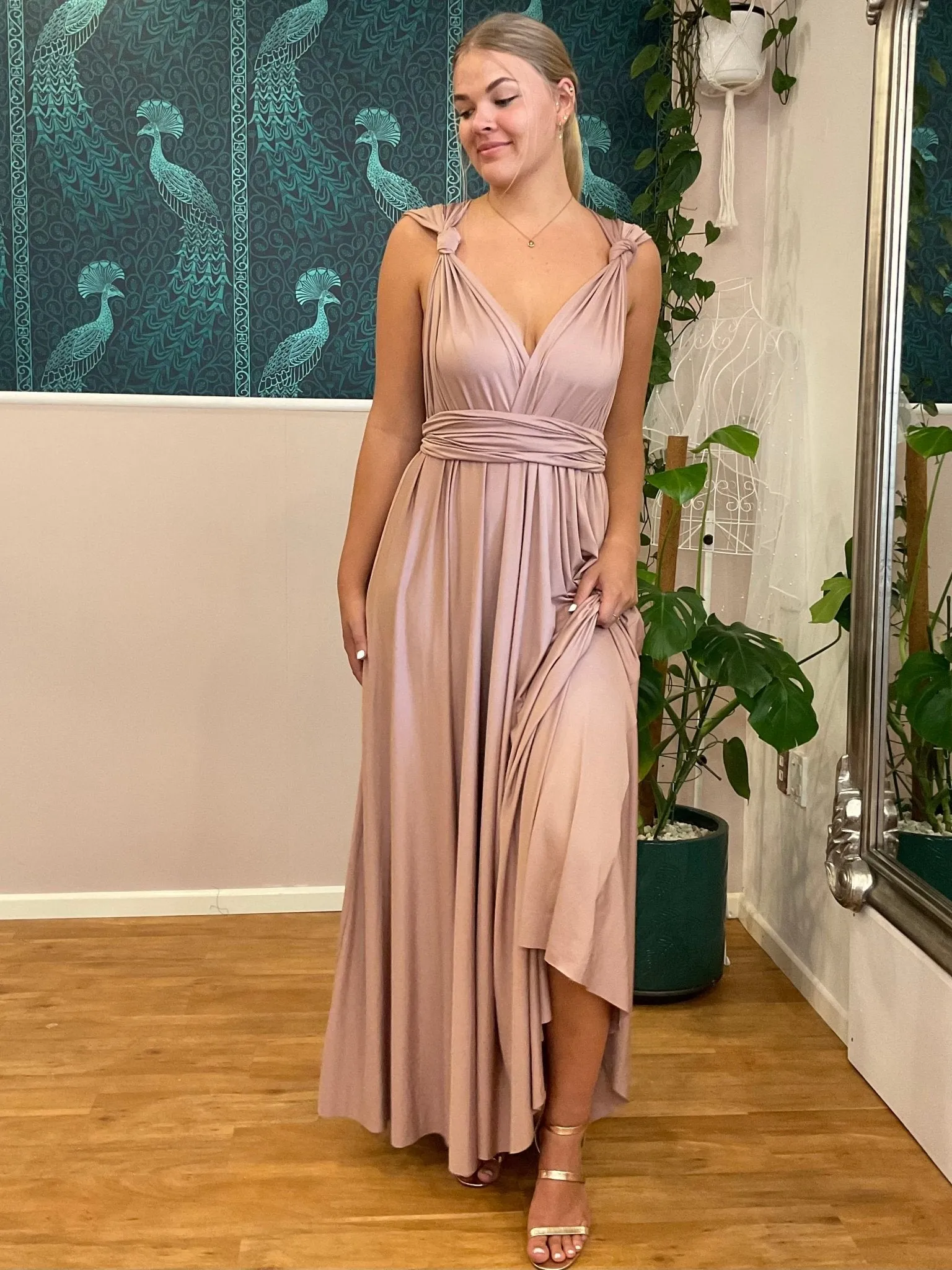 Taupe Convertible Infinity bridesmaid dress Express NZ wide
