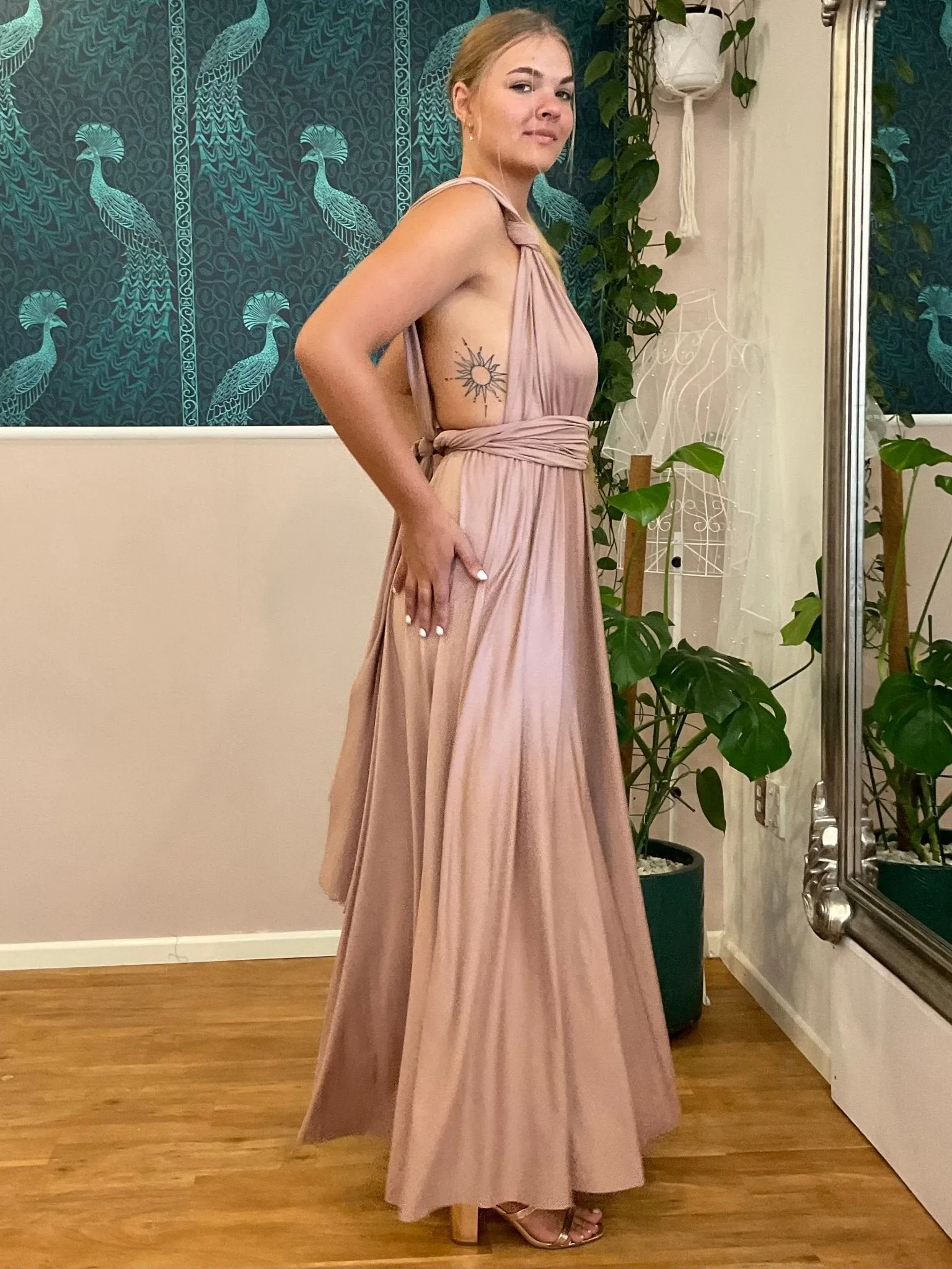 Taupe Convertible Infinity bridesmaid dress Express NZ wide