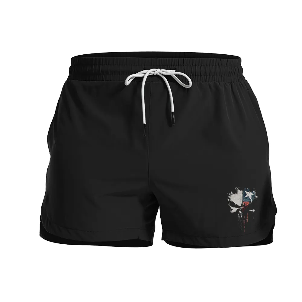 Texas Skull Graphic Shorts