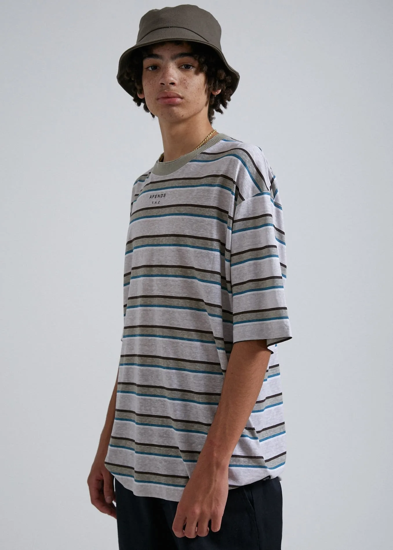THC  - Hemp Stripe Oversized Tee