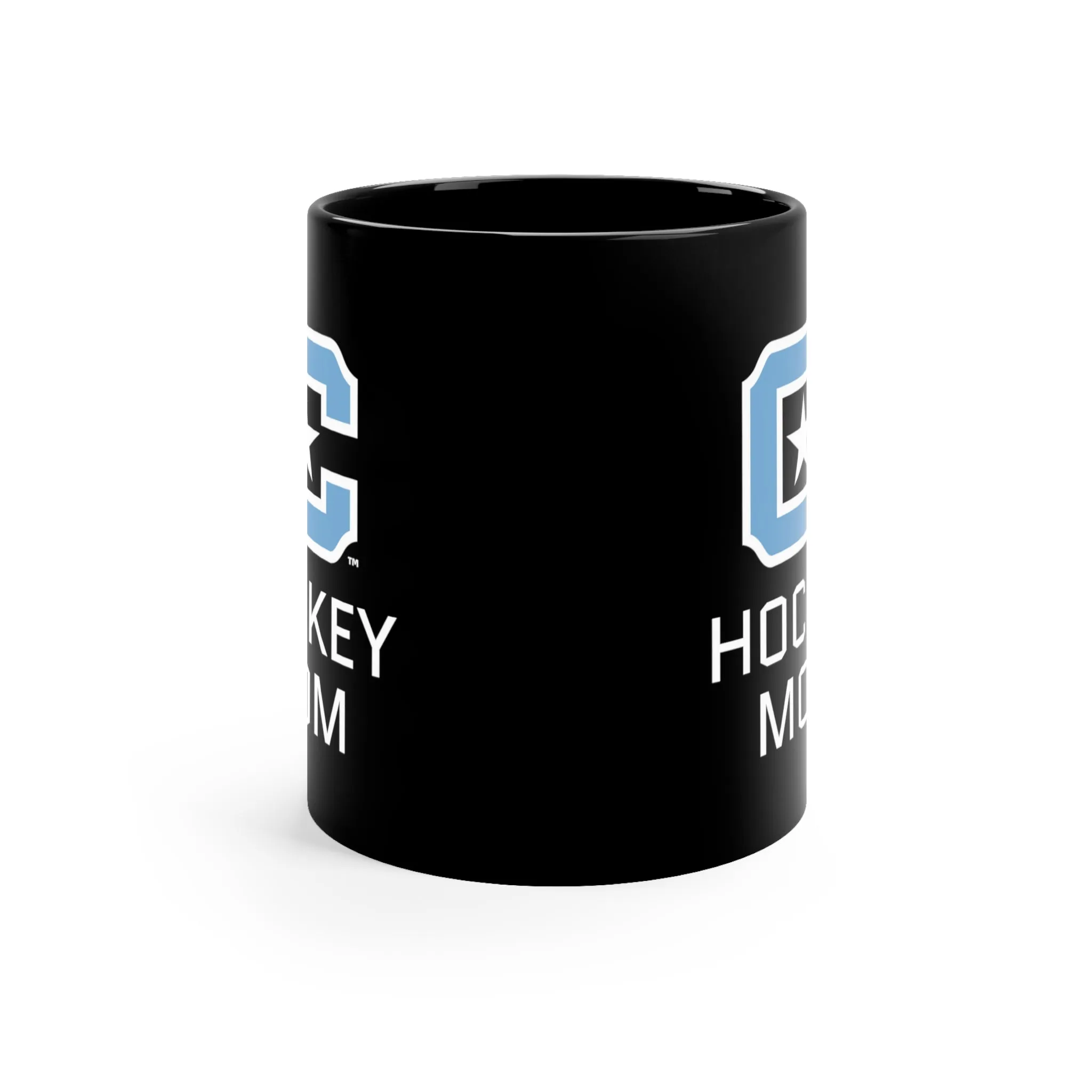 The Citadel Block C Logo, Club Sports Hockey Mom, Black Mug, 11oz