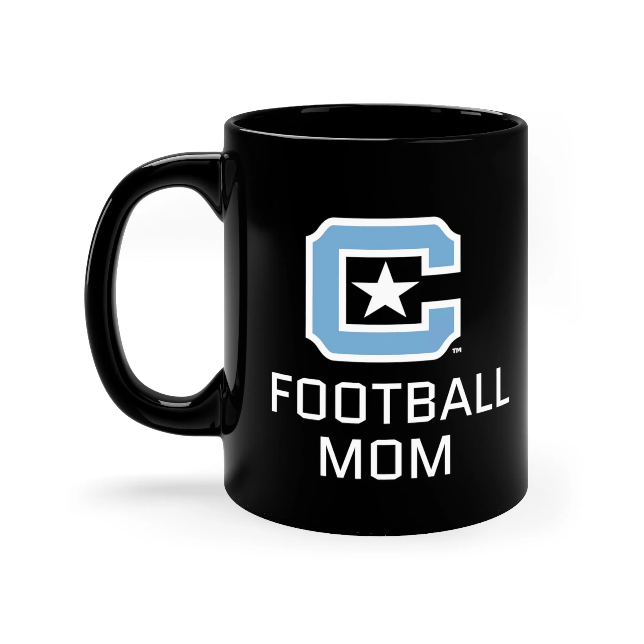 The Citadel, Block C logo, Football Mom, 11oz Black Coffee Mug