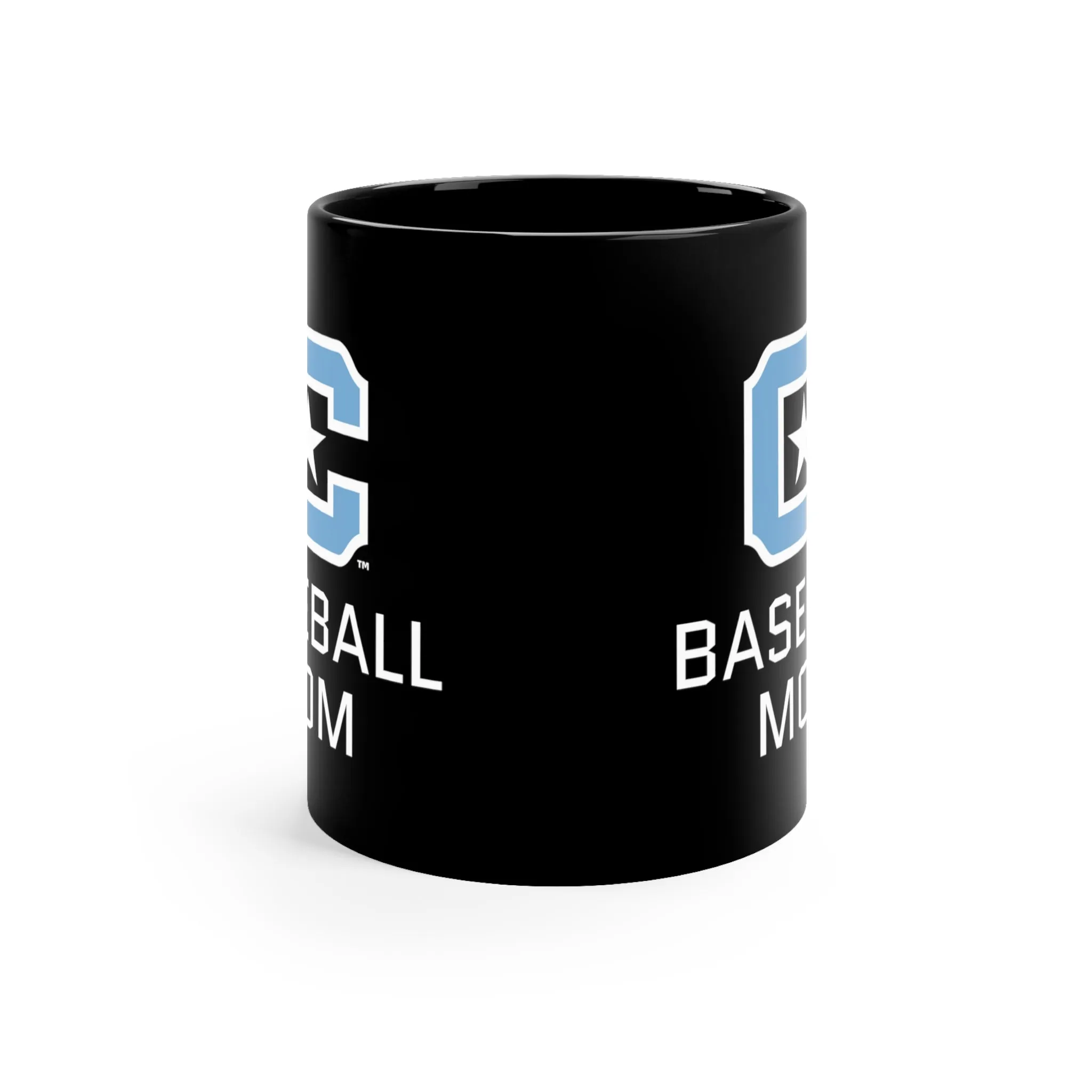 The Citadel Block C Logo, Sports Baseball Mom, Black Mug, 11oz