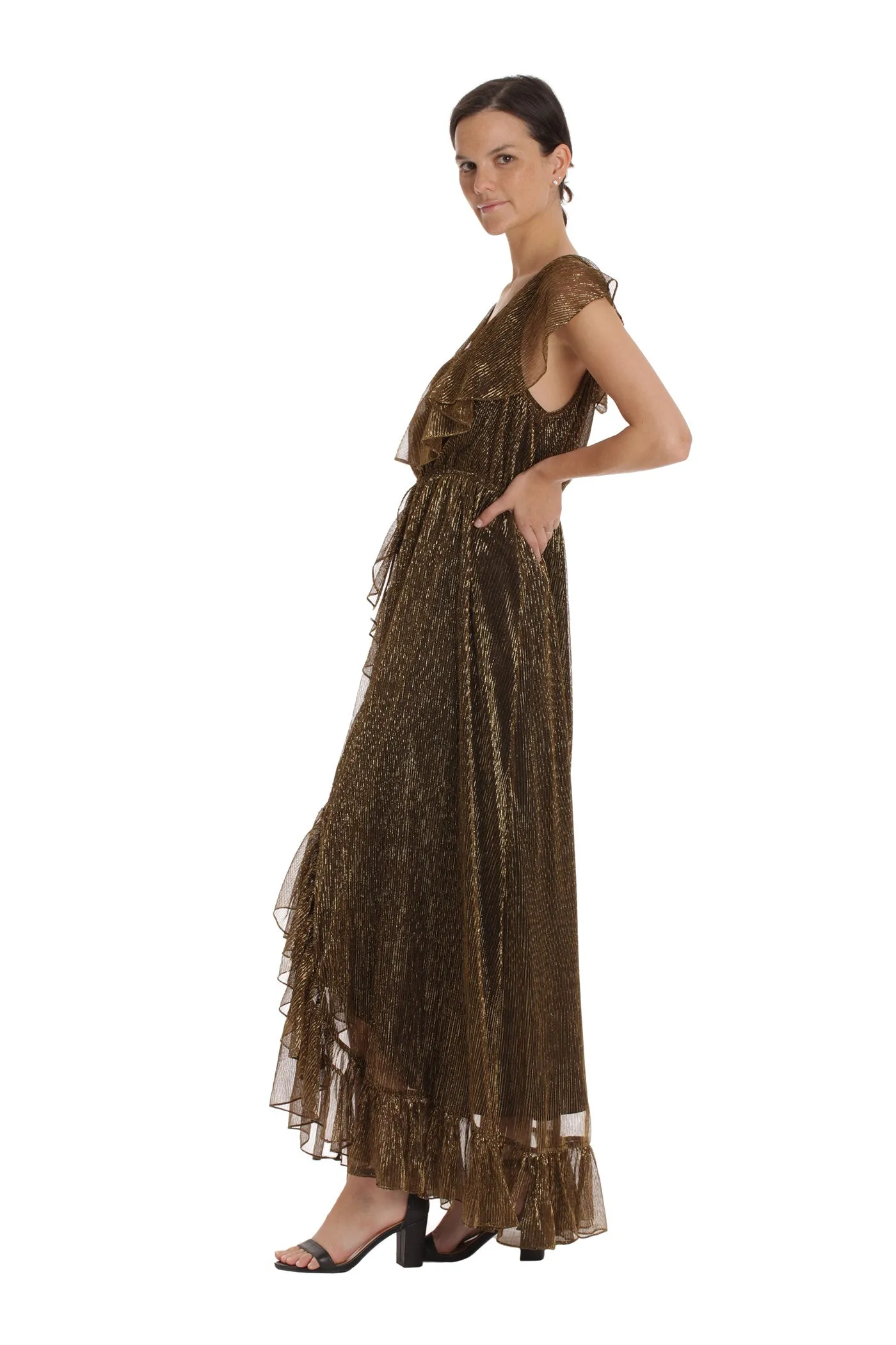 The Estelle Dress - Gold Metallic
